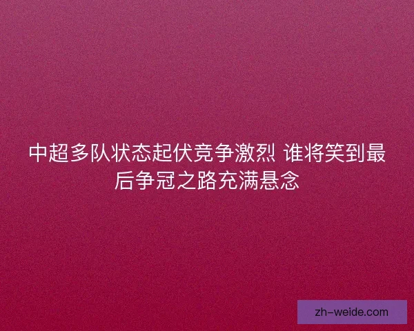 中超多队状态起伏竞争激烈 谁将笑到最后争冠之路充满悬念 中超多队状态起伏竞争激烈 谁将笑到最后争冠之路充满悬念